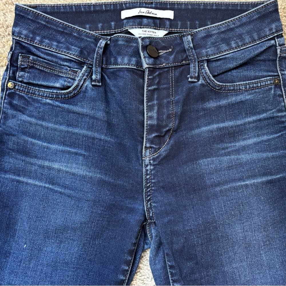 Sam Edelman Kitten Mid Rise Skinny Ankle Jeans Size 24 Dark Wash - Picture 3 of 9